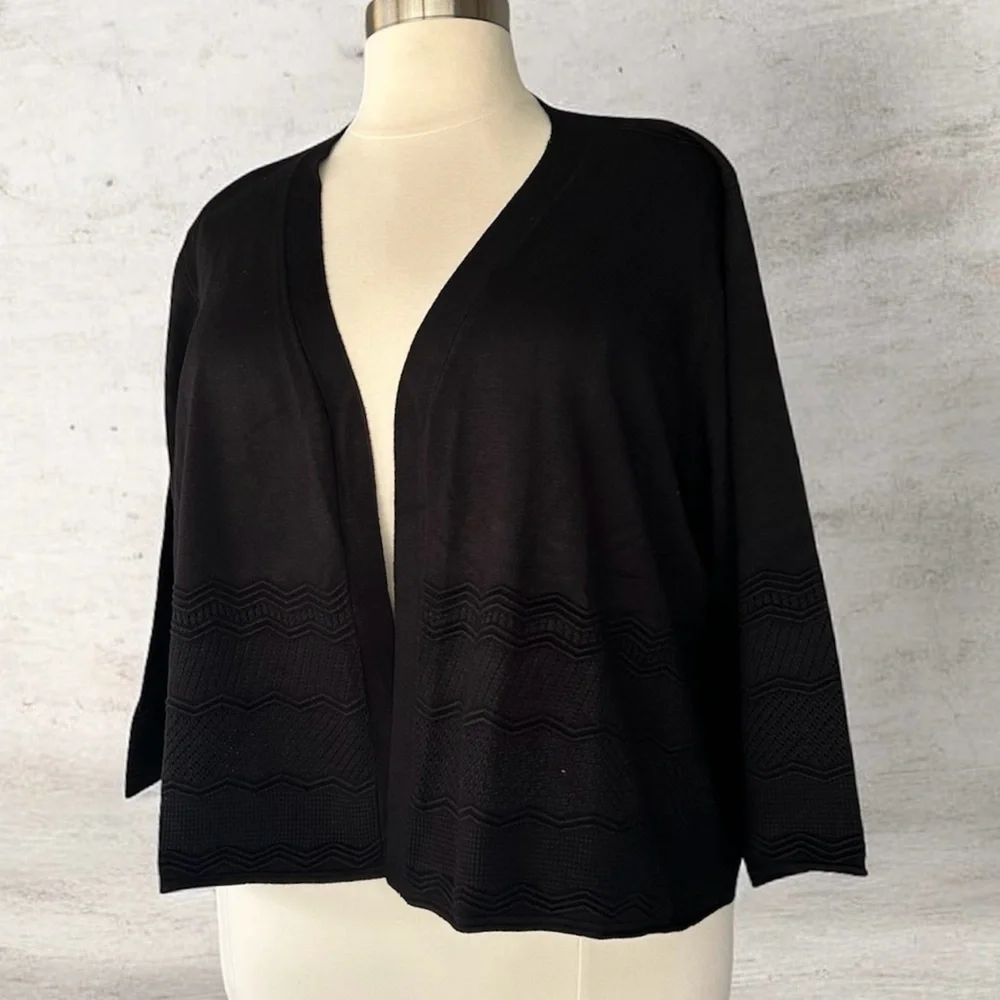 NWT!Avenue Black Open-Front Cardigan Size 26/28 or 4X